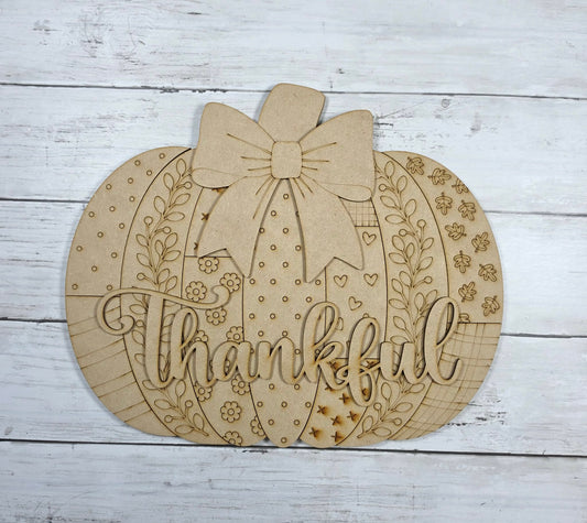 Gathered and Grateful Patchwork Pumpkin Door Hanger October 2026