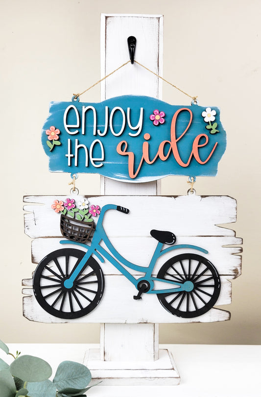 Enjoy the Ride Bicycle Sign and Sign Stand April 2023
