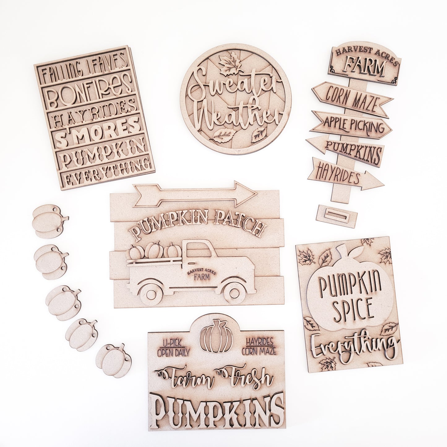Fall Pumpkins Tiered Tray DIY Paint Kit