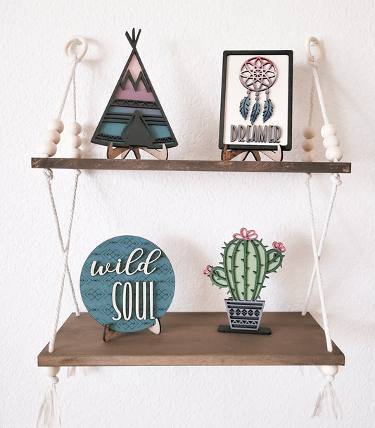 Hanging Shelves and Boho Signs July 2023