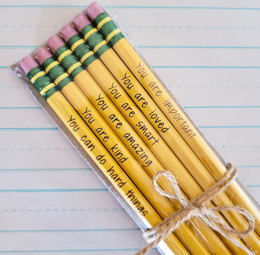 Affirmations Custom Engraved Pencils for Back to School