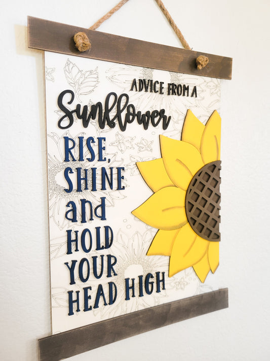 Advice From A Sunflower Wall Sign August 2023