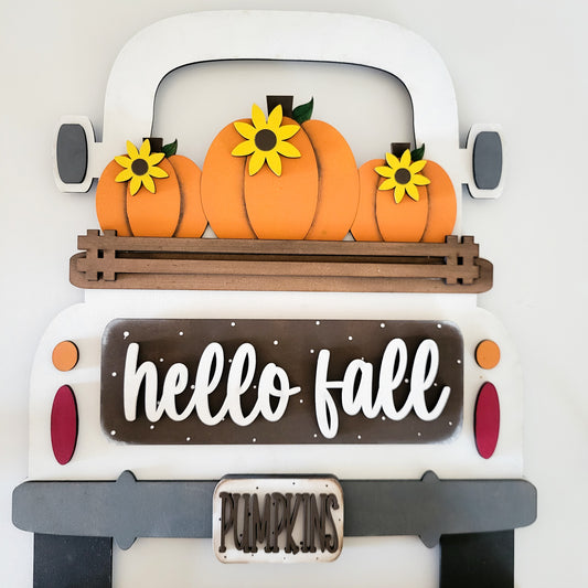 Hello Fall Pumpkins Interchangeable Truck Add-On