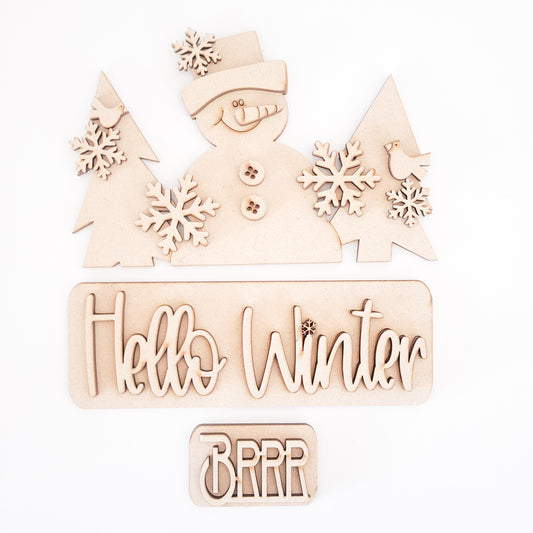 Hello Winter Holiday Snowman Interchangeable Truck Add-On