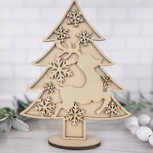 Reindeer Standing Christmas Holiday Tree