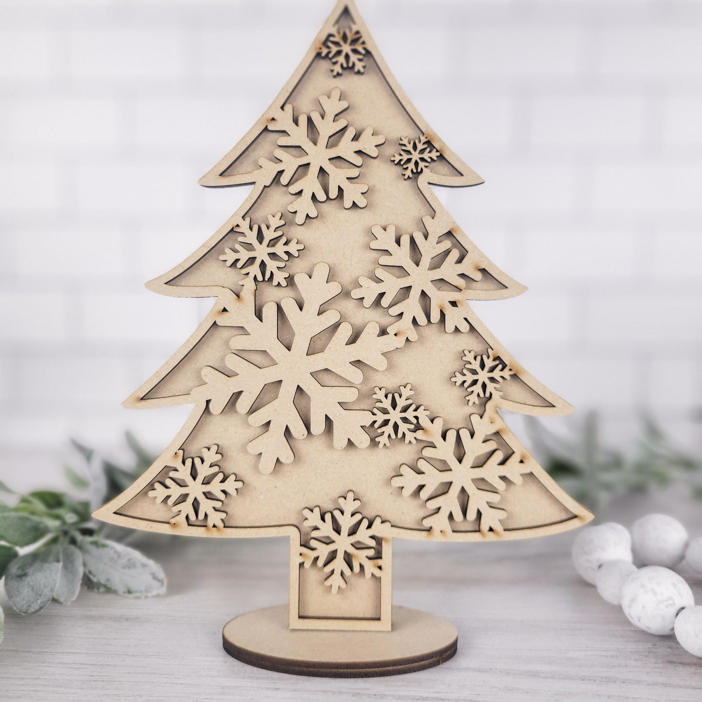 Snowflakes Standing Christmas Holiday Tree