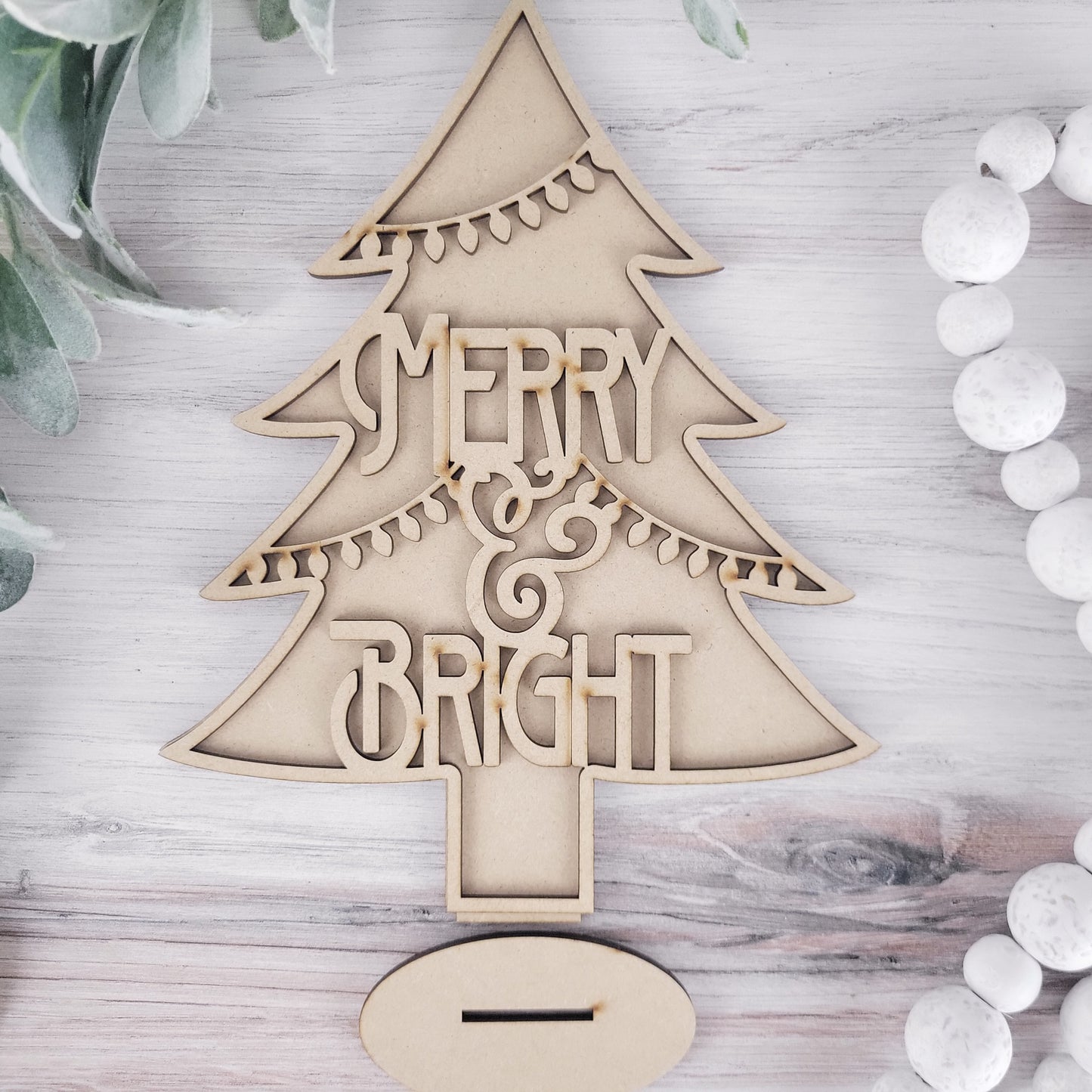Merry & Bright Standing Christmas Holiday Tree