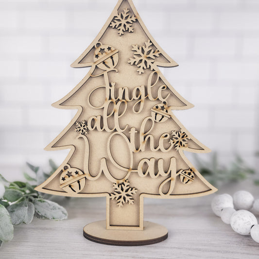 Jingle All The Way Standing Christmas Holiday Tree