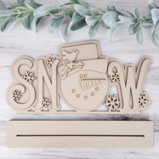 Snow Standing Mantle Sign