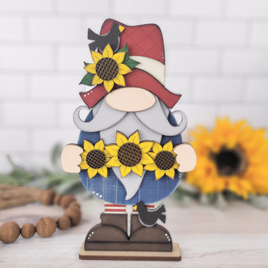 Sunflower Gnome Standing Shelf Decor