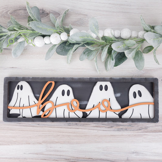 Boo Ghosts Halloween Sign