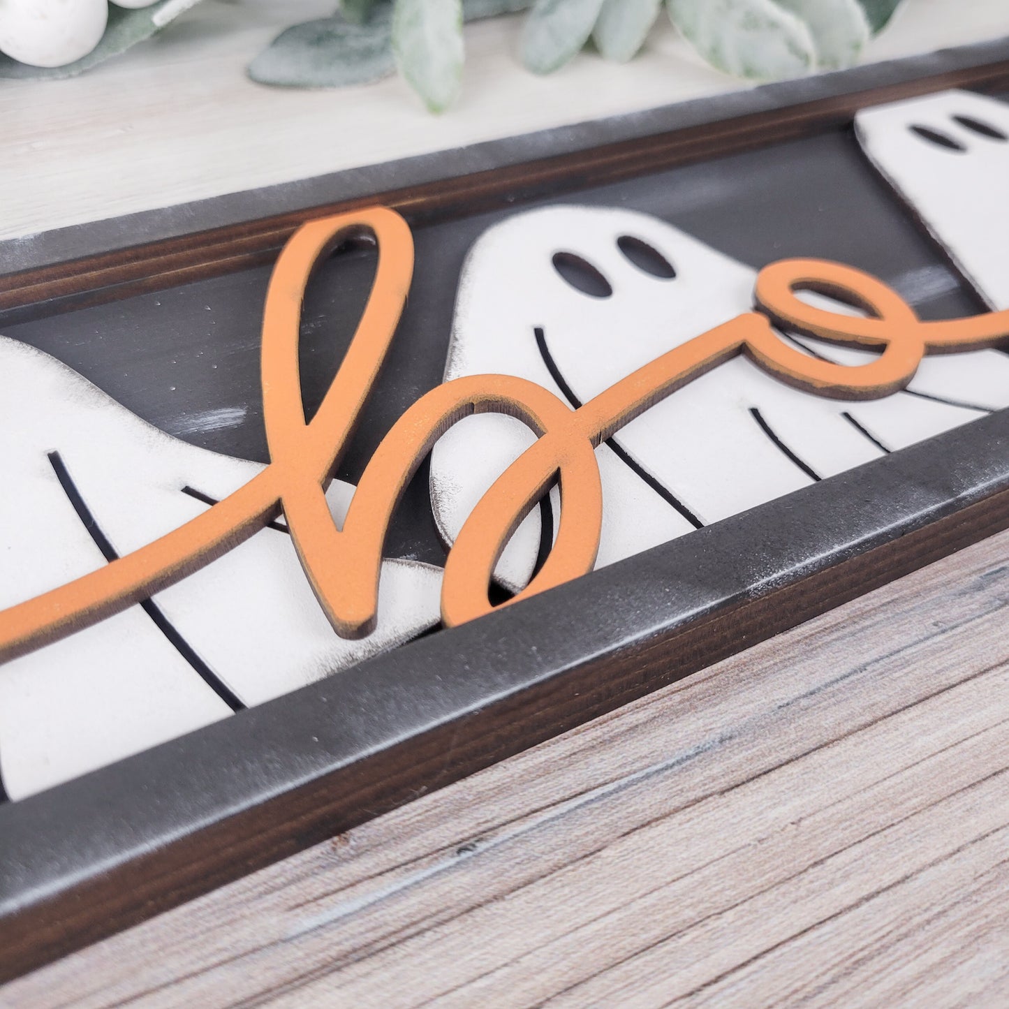 Boo Ghosts Halloween Sign