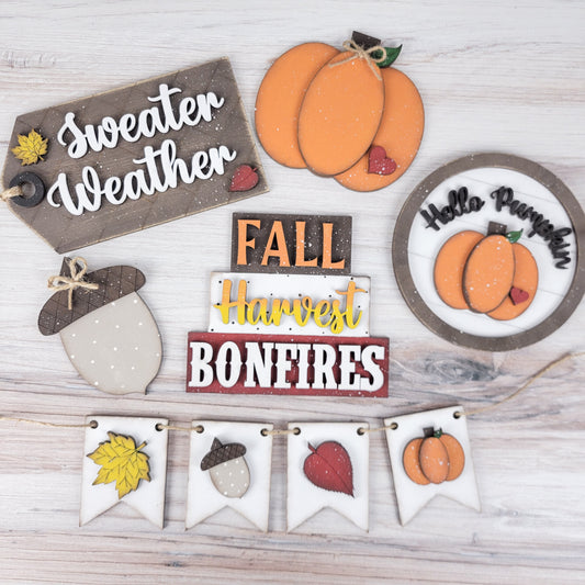 Fall Harvest Bonfires Tiered Tray DIY Paint Kit