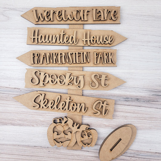 Pumpkins Halloween Directional Sign