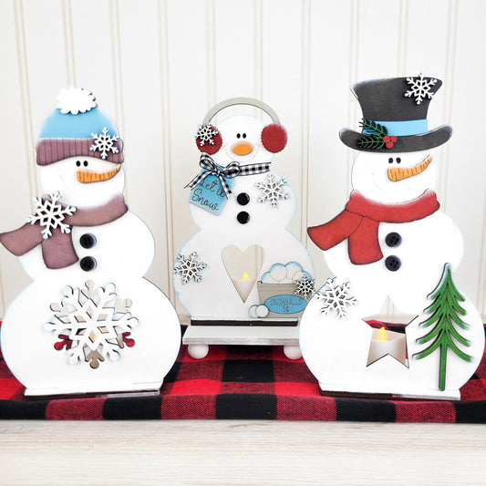 Snowman Friends LED Candle Holders November 2023