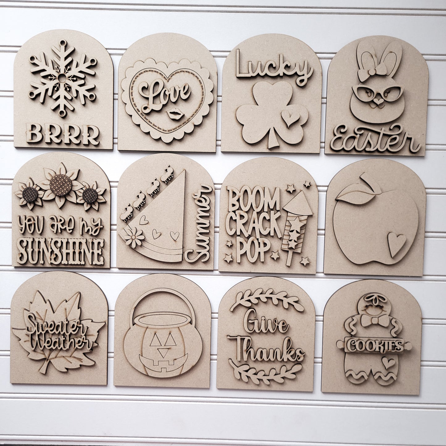 Entire Year V1 Seasonal Interchangeable Insert – Fits DIY Arched Frame Kits