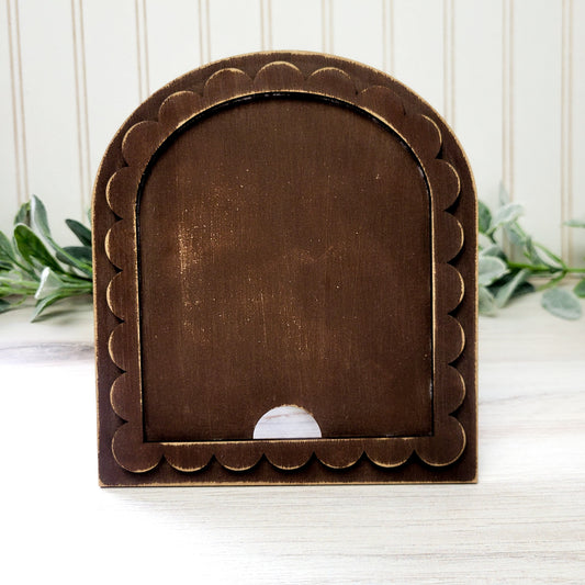 Scalloped Edge Arched Interchangeable DIY Frame – Tiered Tray or Shelf Decor