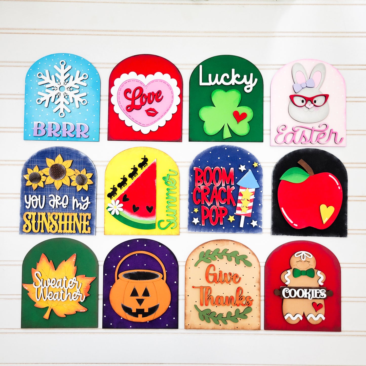 Entire Year V1 Seasonal Interchangeable Insert – Fits DIY Arched Frame Kits