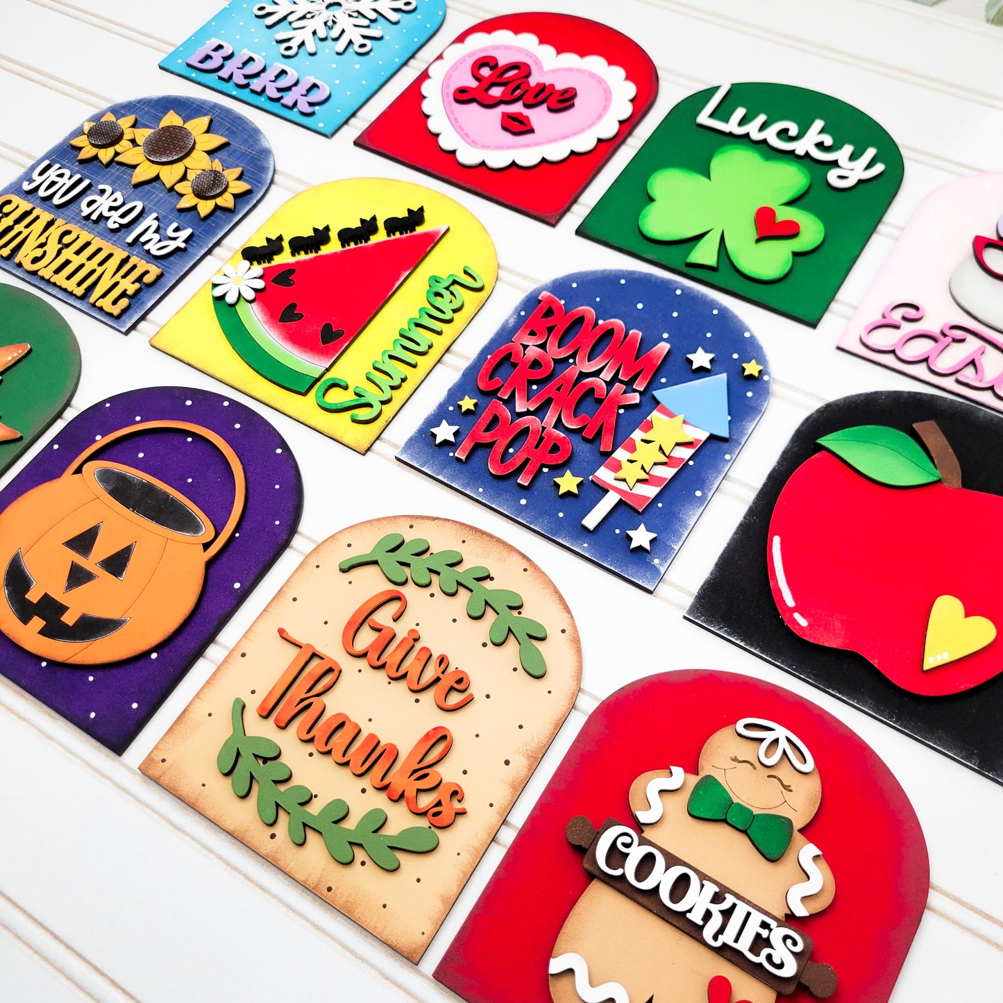 Entire Year V1 Seasonal Interchangeable Insert – Fits DIY Arched Frame Kits