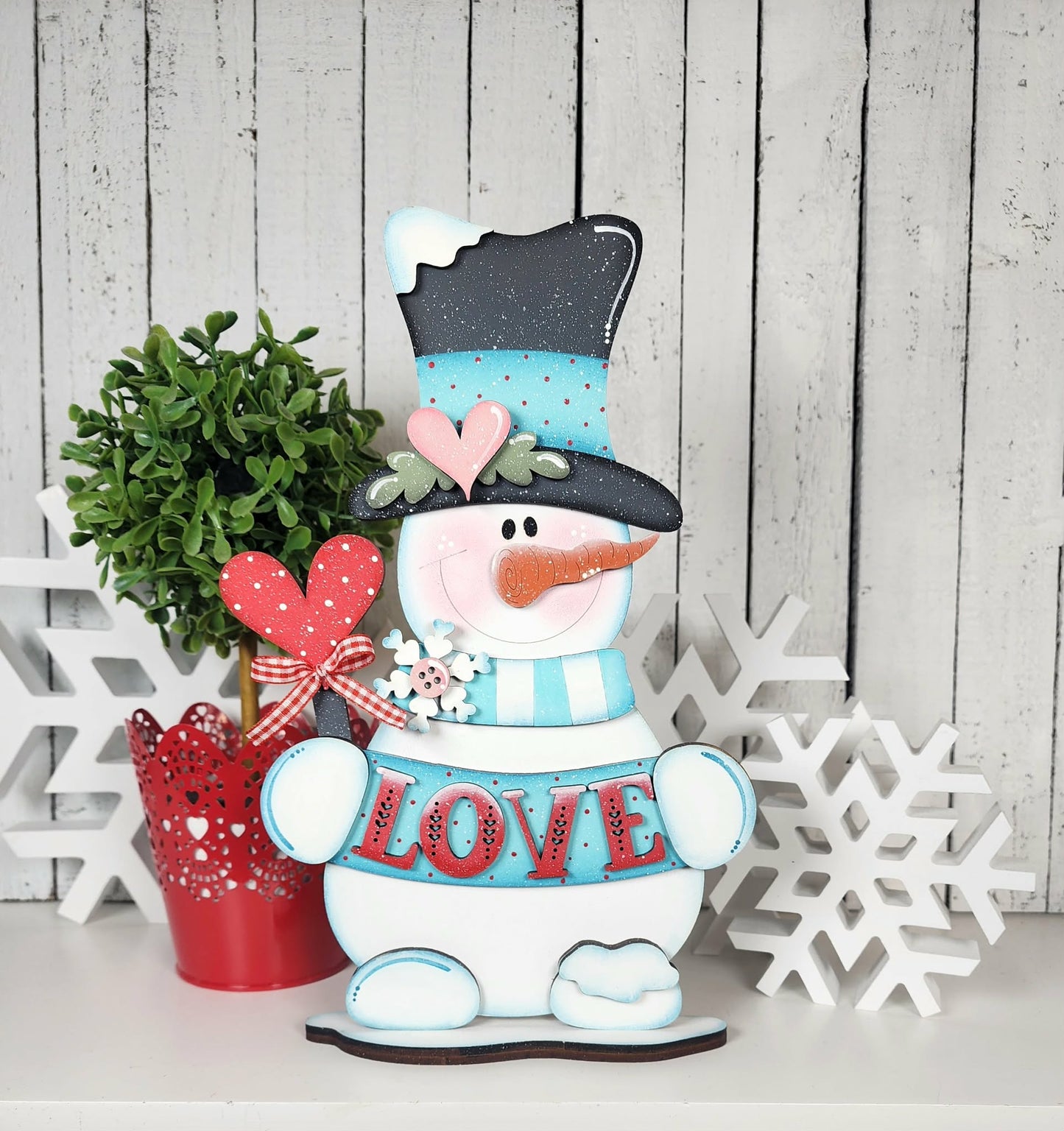 Valentine Snowman Shelf Sitter Snowman Love January 2026