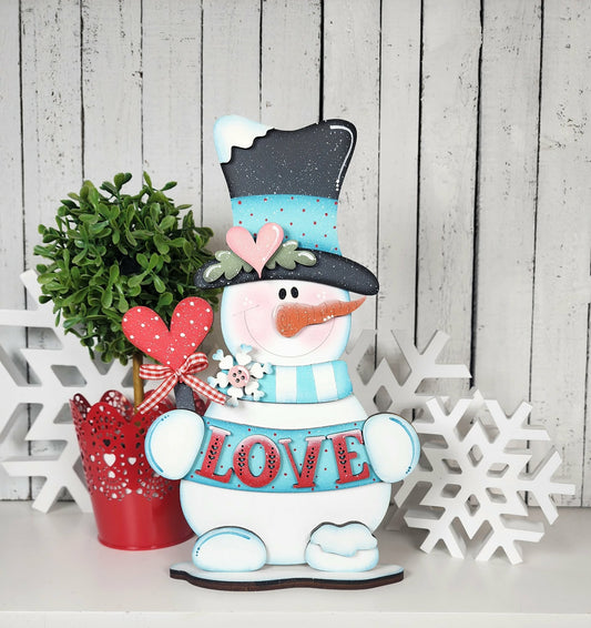 Valentine Snowman Shelf Sitter Snowman Love January 2026