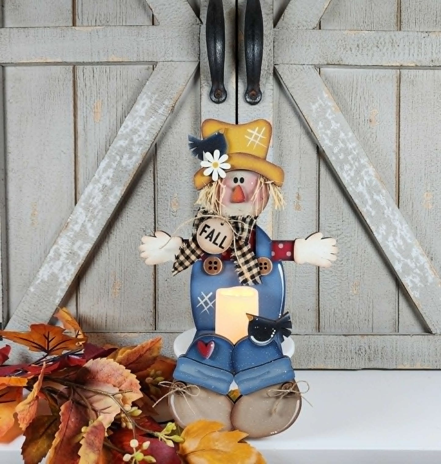 Harvest Market Scarecrow Votive Holder August 2026