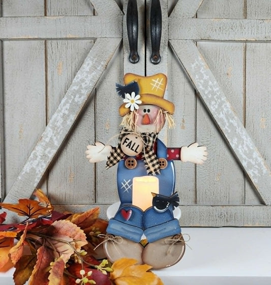 Harvest Market Scarecrow Votive Holder August 2026
