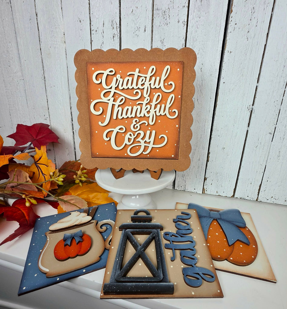 Gathered and Grateful Mini Sign and Frame Set October 2026