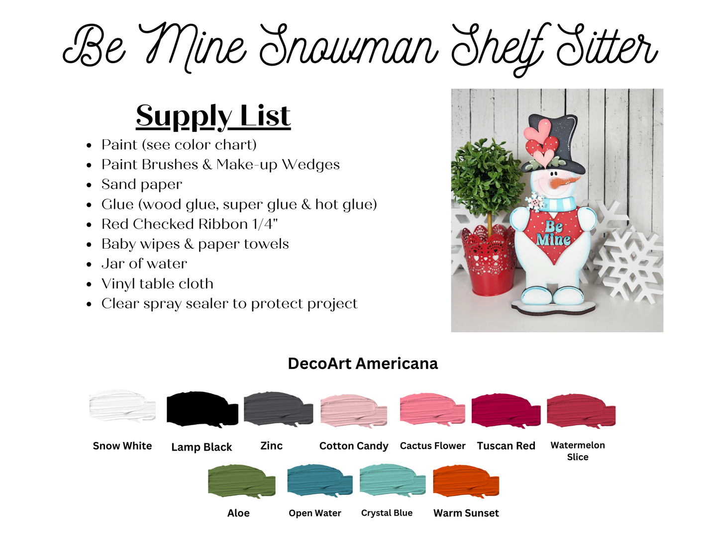 Valentine Snowman Shelf Sitter Be Mine January 2026
