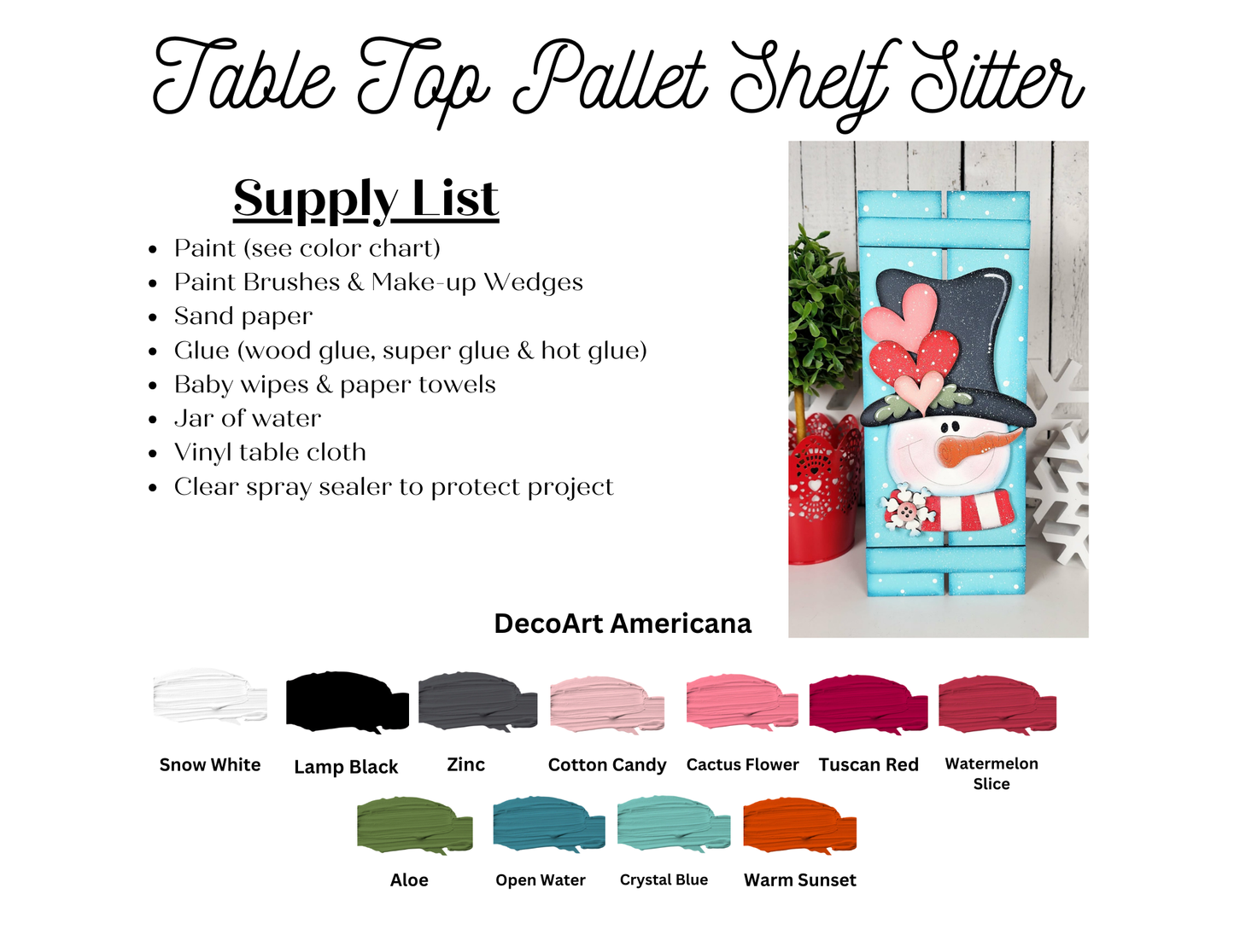 Valentine Snowman Pallet Sign January 2026