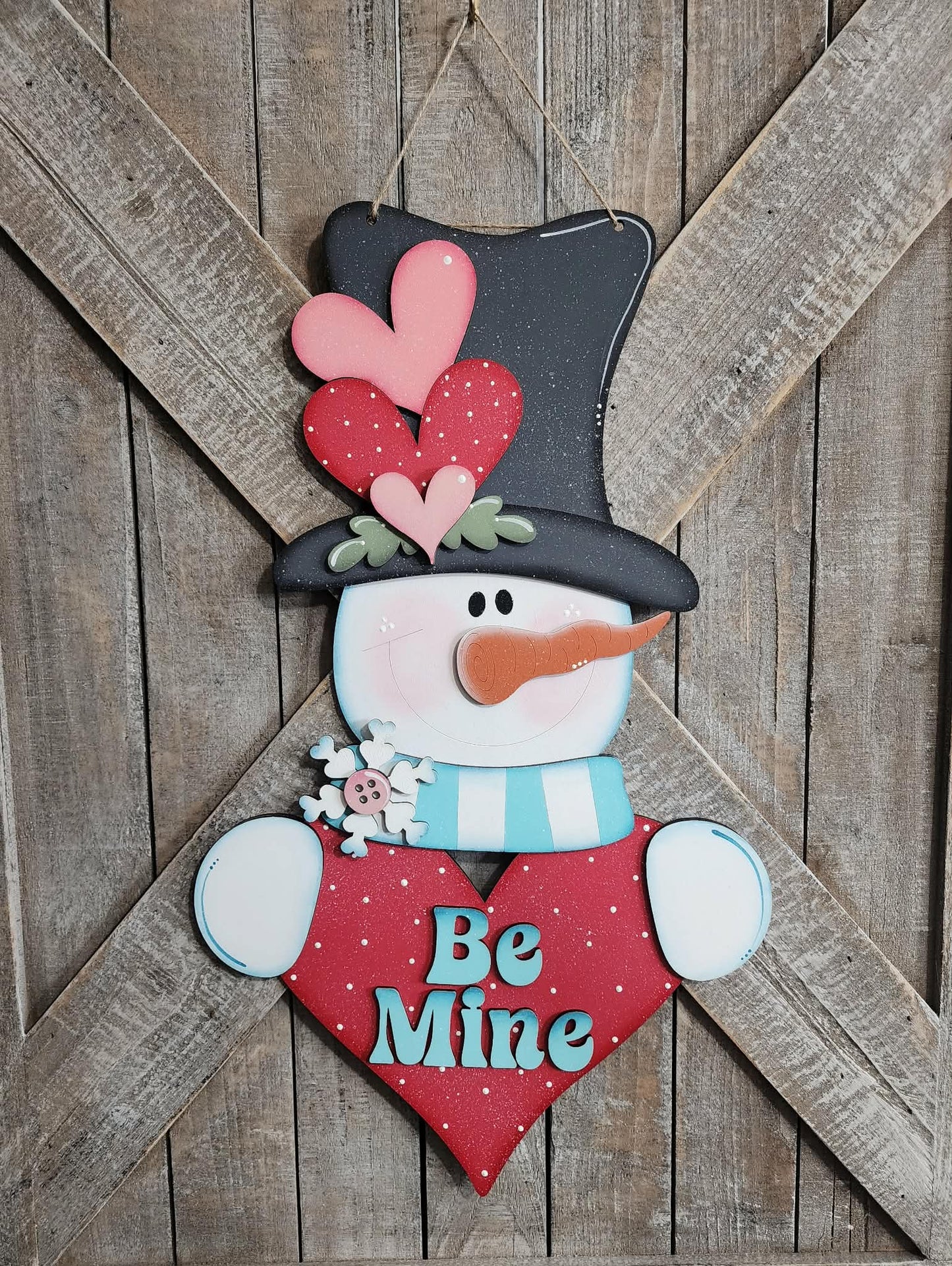 Valentine Snowman Door Hanger January 2026
