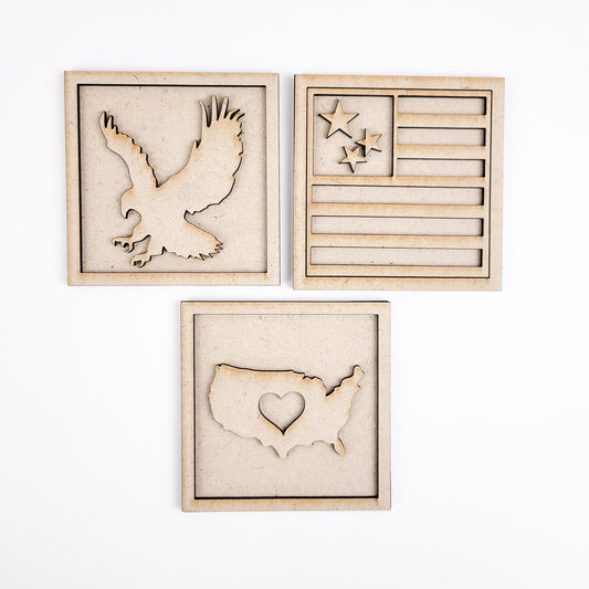 Bald Eagle USA Military Square Tiles