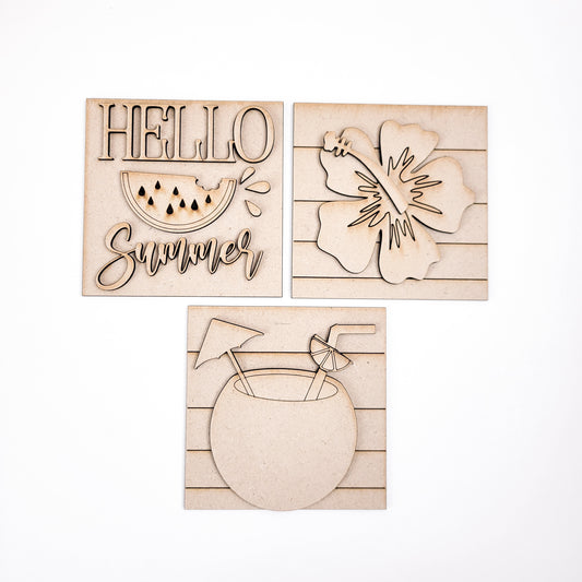 Hello Summer Coconut Drink Square Tiles