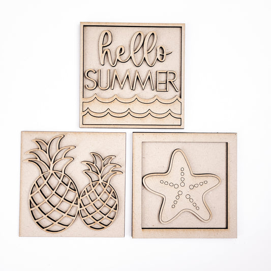 Pineapple Summer Square Tiles