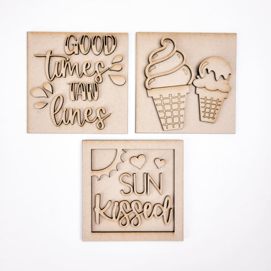 Good Times and Tan Lines Summer Square Tiles