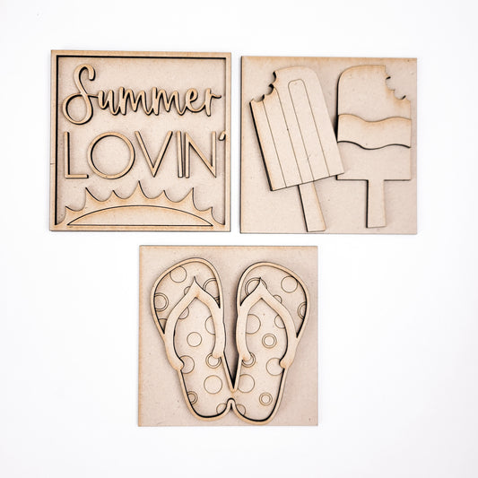 Summer Lovin' and Popsicles Summer Square Tiles