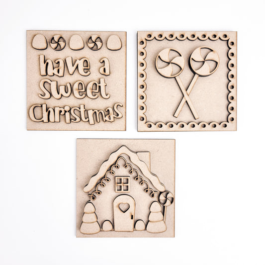 Have a Sweet Christmas Gingerbread Square Tiles