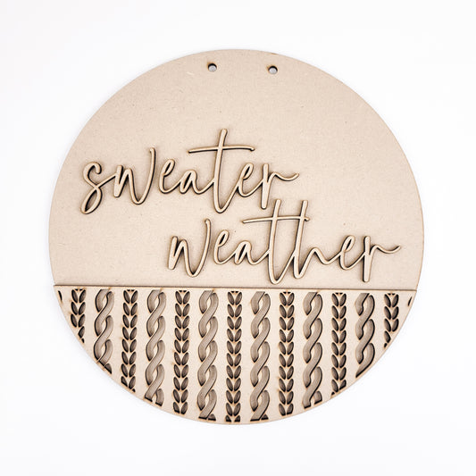 Sweater Weather Cable Knit Wall Sign DIY Kit
