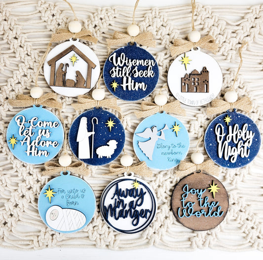 DIY Nativity Christmas Ornaments Set of 10