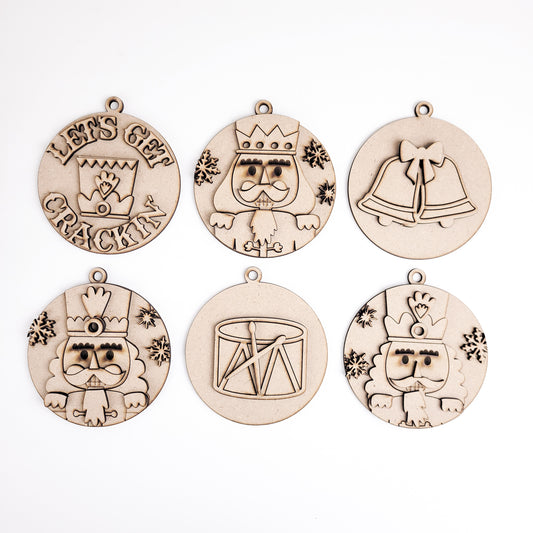 Nutcracker Christmas Ornaments DIY Set of 6