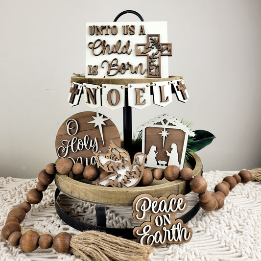 Peace on Earth Nativity Tiered Tray DIY Paint Kit