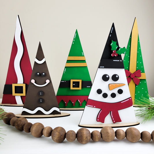 DIY Christmas Trees Standing  Decor Set of 5