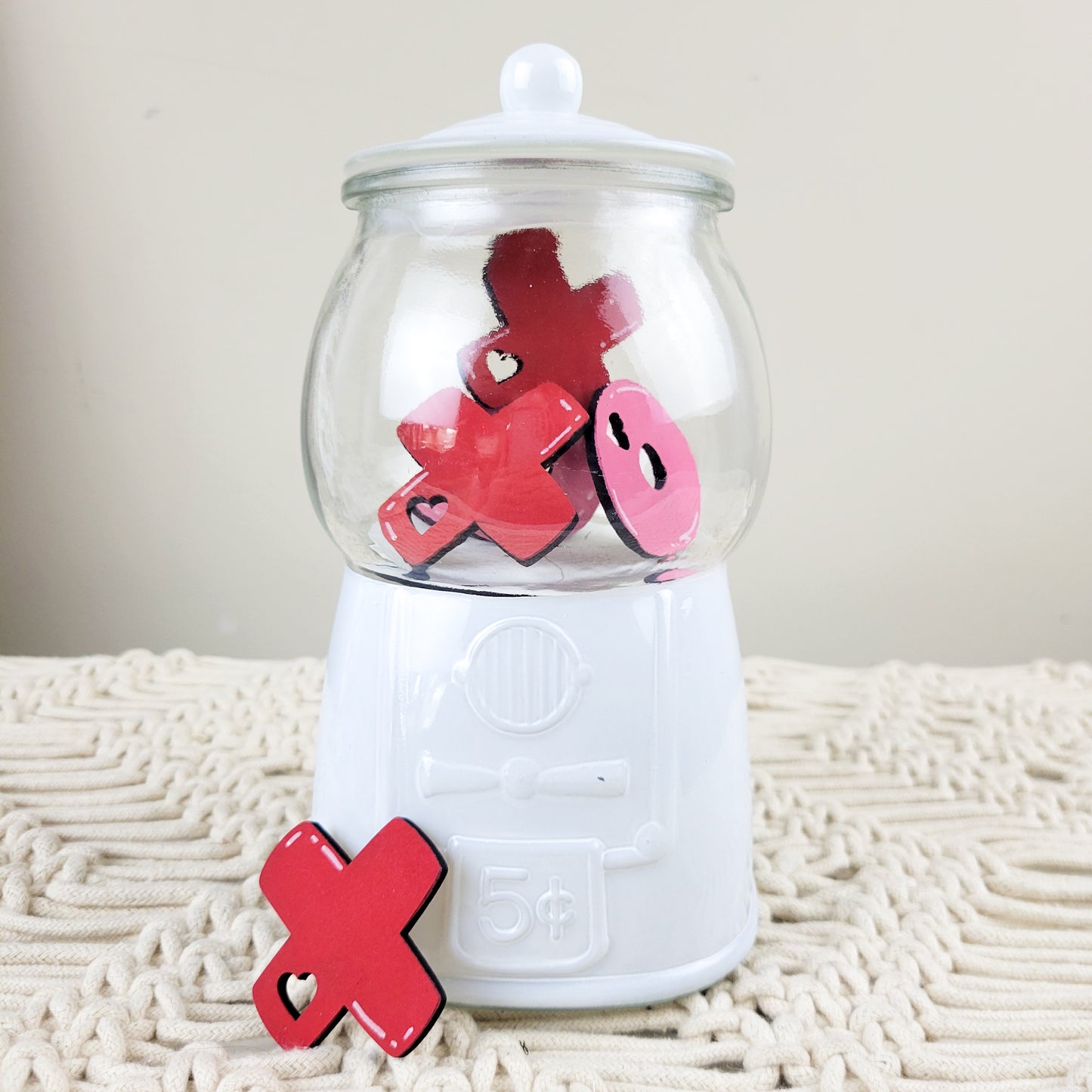 X's and O's Valentine's Day Gumball Jar Filler