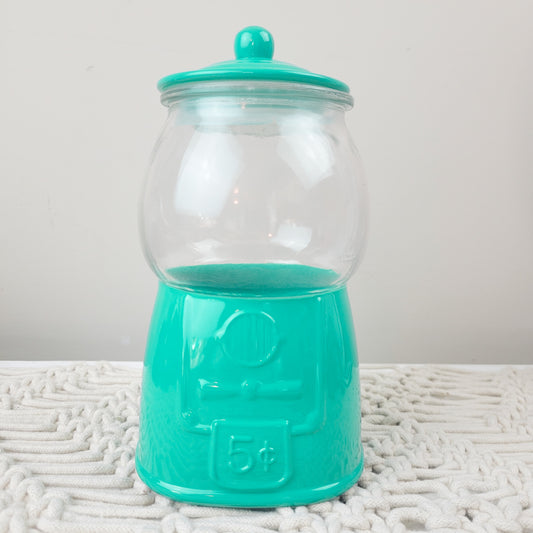 Teal Gumball Jar- QUANTITIES LIMITED