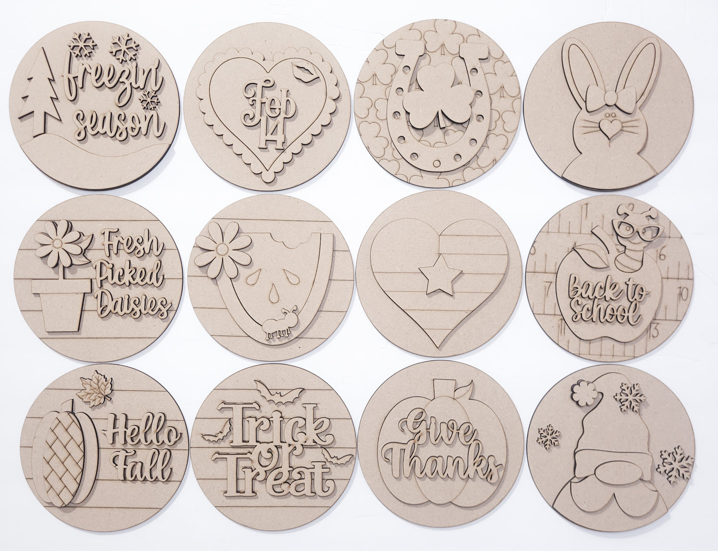 12 Months of Rounds Compatible with 6" Round Sign Bases