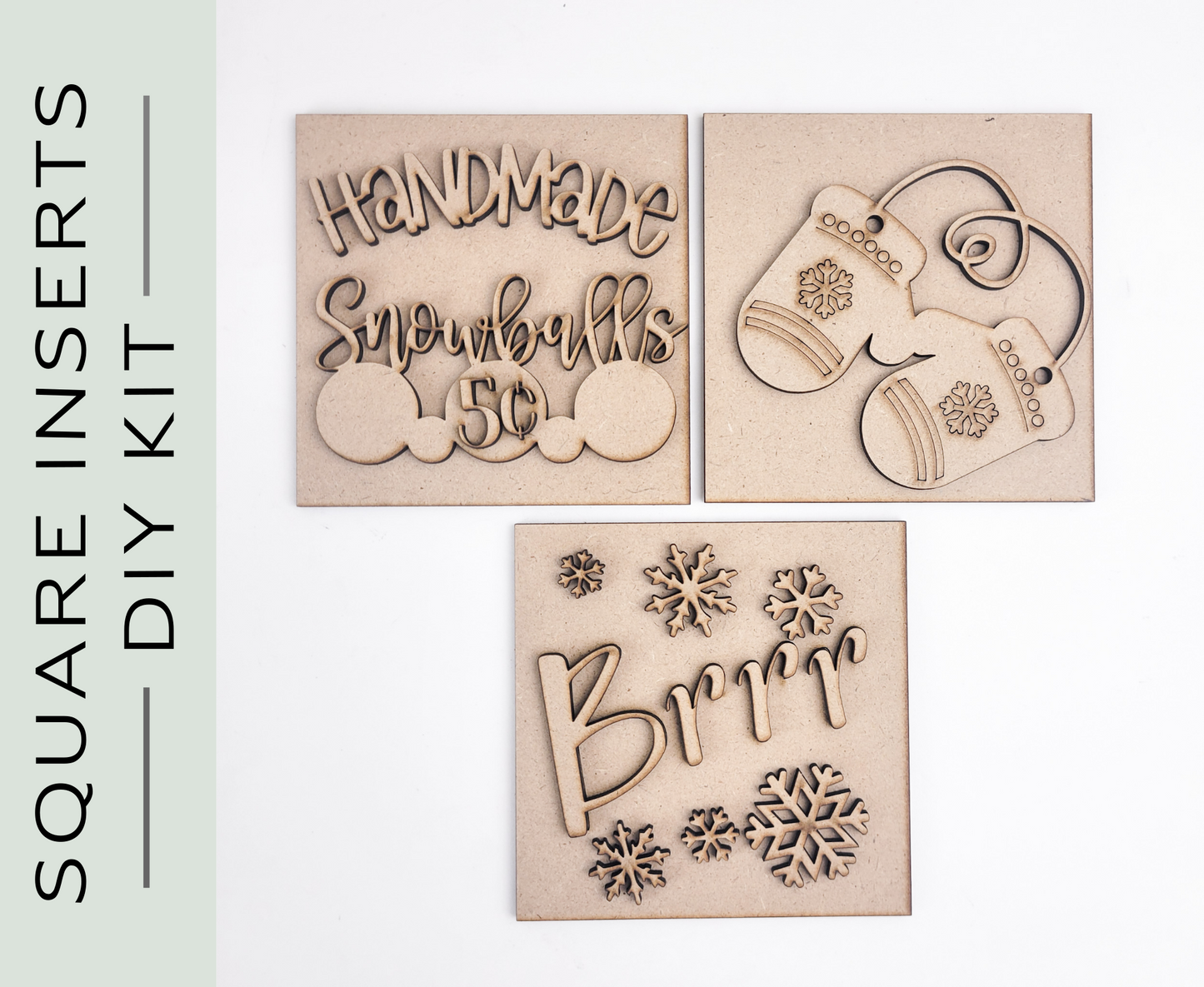Handmade Snowballs Square Tiles