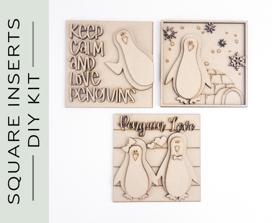 Penguin Love Winter Square Tiles