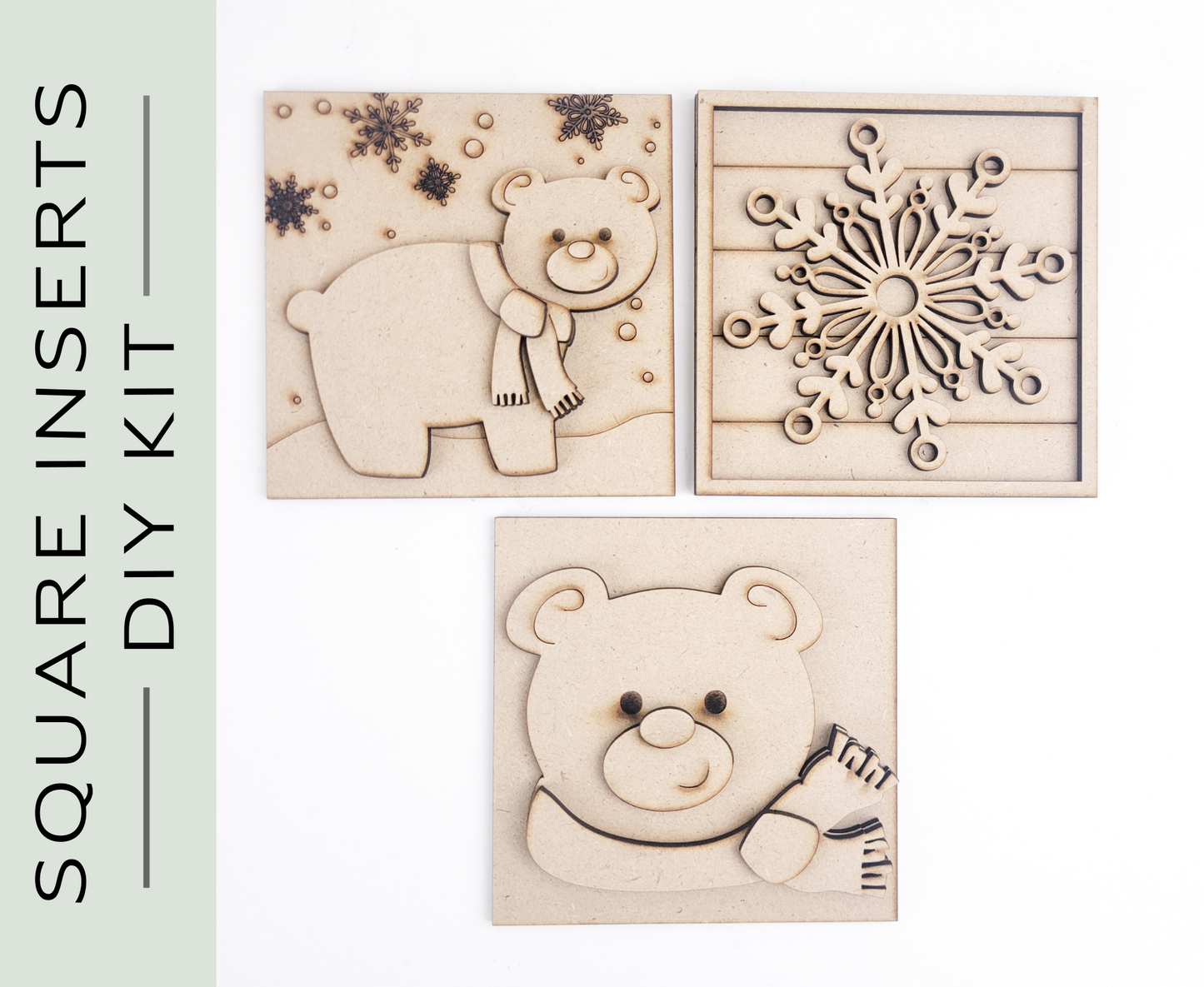Polar Bears Winter Square Tiles