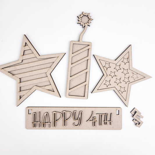 Fireworks 4th of July Independence Day Crate Inserts DIY Kit