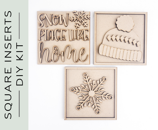 Snowplace Like Home Winter Square Tiles